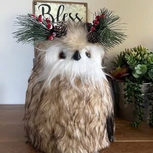 New 12" Christmas Rustic Farmhouse Owl Tree Topper